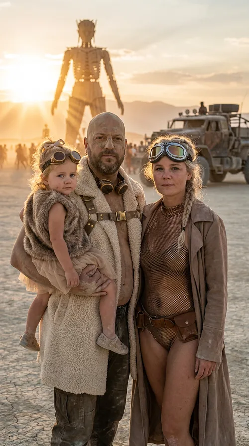AI baby generator family portrait concept Burning Man