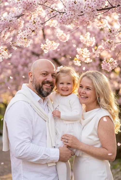 AI baby generator family portrait concept Cherry Blossom